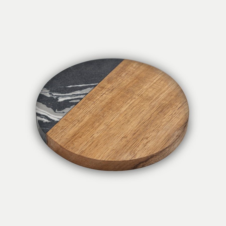 Marble and Acacia Wood Coasters (4 pack)