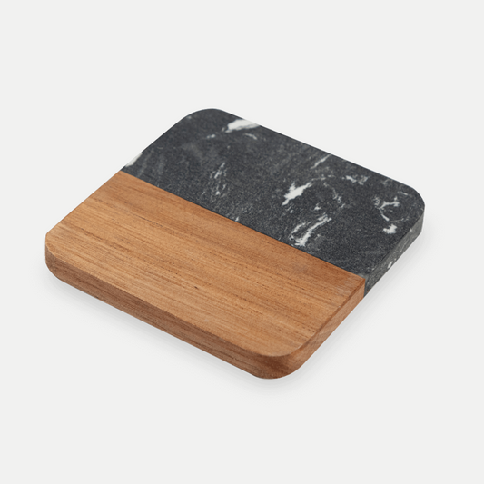 Marble and Acacia Wood Coasters (4 pack)